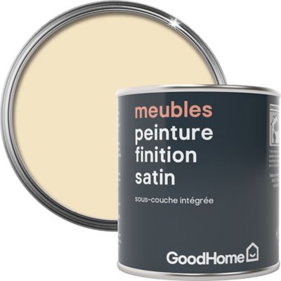 Peinture de rénovation meubles GoodHome blanc Toronto satin 125ml