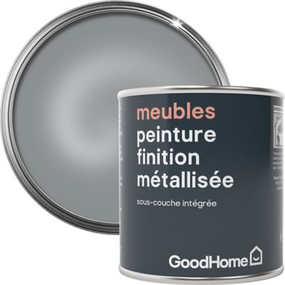 Peinture de rénovation meubles GoodHome argent Bel Air métallisé 125ml