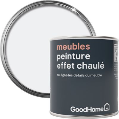 Peinture de rénovation meubles GoodHome blanc North Pole effet chaulé mat profond 125ml