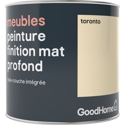 Peinture de rénovation meubles GoodHome blanc Toronto mat profond 0,5L