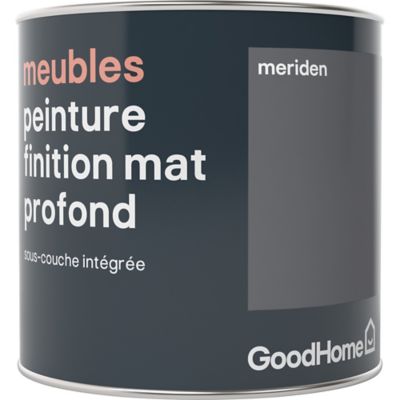 Peinture de rénovation meubles GoodHome gris Meriden mat profond 0,5L