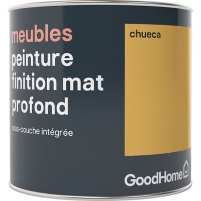 Peinture de rénovation meubles GoodHome jaune Chueca mat profond 0,5L