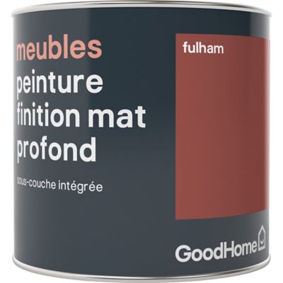 Peinture de rénovation meubles GoodHome rouge Fulham mat profond 0,5L