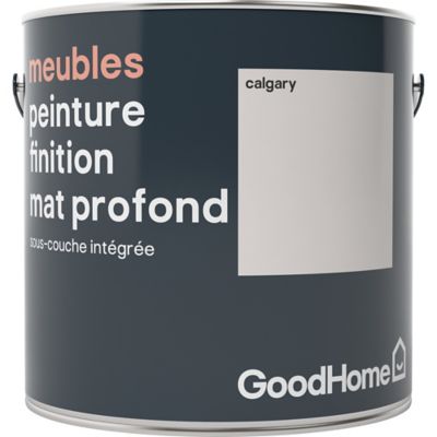 Peinture de rénovation meubles GoodHome blanc Calgary mat profond 2L