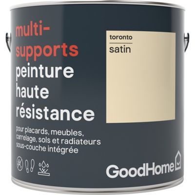 Peinture haute résistance multi-supports GoodHome blanc Toronto satin 2L