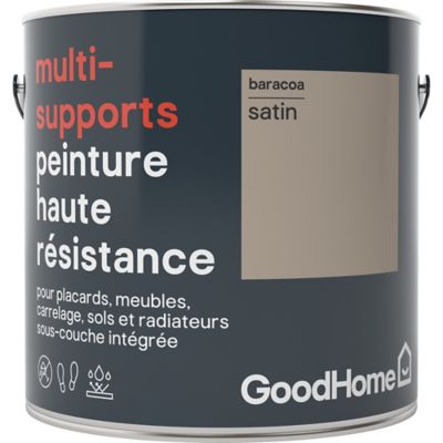 Peinture haute résistance multi-supports GoodHome marron Baracoa satin 2L