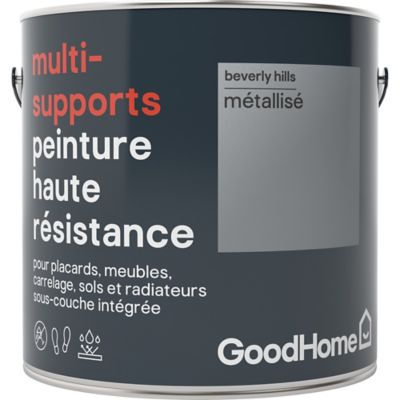 Peinture haute résistance multi-supports GoodHome argent Beverly Hills métallisé 2L