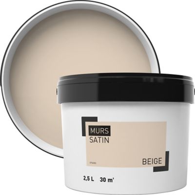 Peinture murale couleur beige satin 2,5L