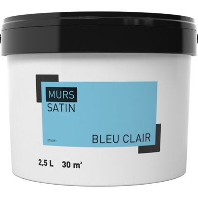 Peinture murale bleu clair satin 2,5L | Castorama