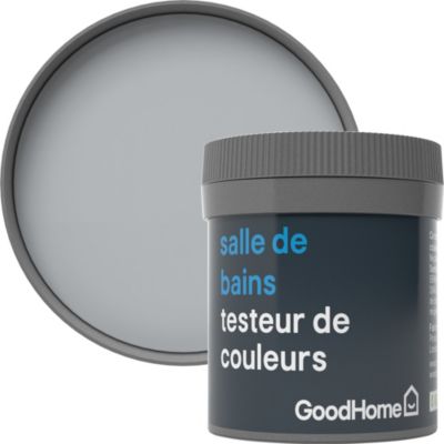 Testeur peinture salle de bains GoodHome gris Brooklyn satin 50ml
