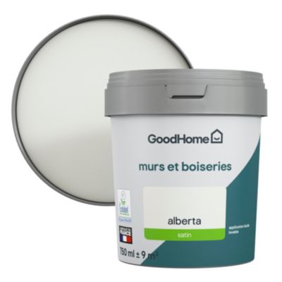 Peinture murs et boiseries GoodHome blanc Alberta satin 0,75L