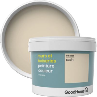 Peinture murs et boiseries GoodHome beige Chiapas satin 2,5L