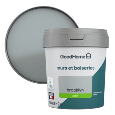 Peinture murs et boiseries GoodHome gris Brooklyn satin 0,75L