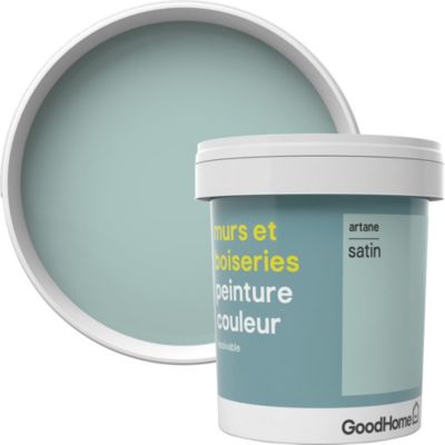 Peinture murs et boiseries GoodHome vert Artane satin 0,75L