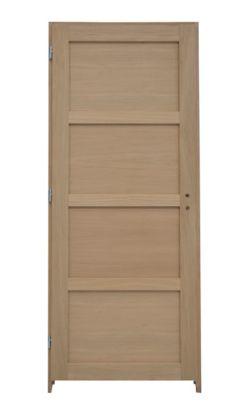 Bloc Porte Plaqué Chêne 4 Panneaux 83 Cm Poussant Droit Castorama