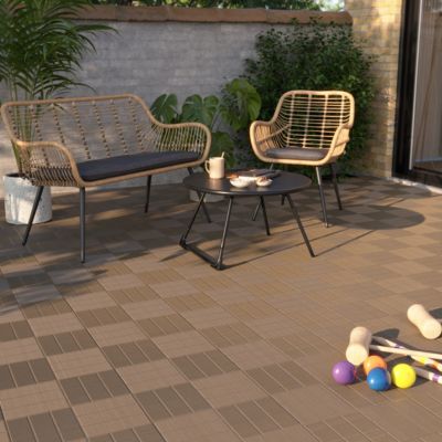 Dalle de terrasse composite marron Angara Klikstrom 40 x 40 cm