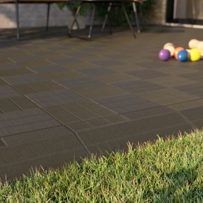 Marche de terrasse composite marron Angara Klikstrom 40 x 20 cm