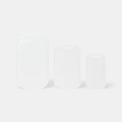 Planche à découper plastique GoodHome Datil coloris blanc, 3 pièces