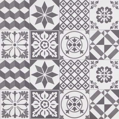 Crédence de cuisine GoodHome carreaux de ciment gris l. 180 cm x H. 60 cm x Ep. 3 mm - Goodhome