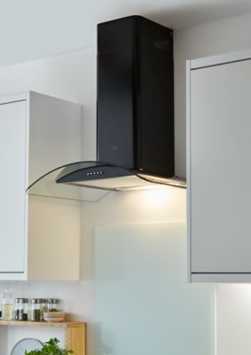 Fond de hotte en verre GoodHome Nashi blanc l. 60 cm x H. 70 cm x Ép. 5 mm