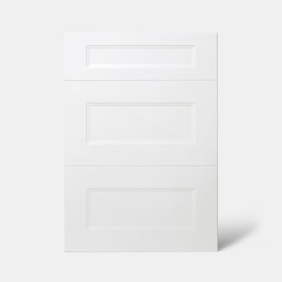 Façade de cuisine 1 tiroir et 2 casseroliers Artemisia blanc mat l. 50 cm x H. 72 cm GoodHome - Goodhome