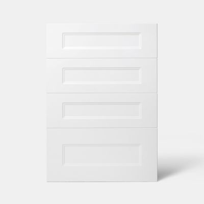 Façade de cuisine 3 tiroirs et 1 casserolier Artemisia blanc mat l. 50 cm x H. 72 cm GoodHome - Goodhome