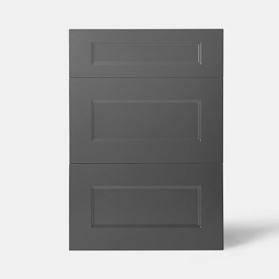 Façade de cuisine 1 tiroir et 2 casseroliers Artemisia gris graphite mat l. 50 cm x H. 72 cm GoodHome - Goodhome