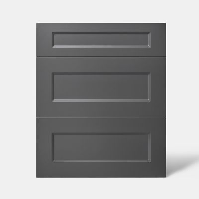 Façade de cuisine 1 tiroir et 2 casseroliers Artemisia gris graphite mat l. 60 cm x H. 72 cm GoodHome - Goodhome