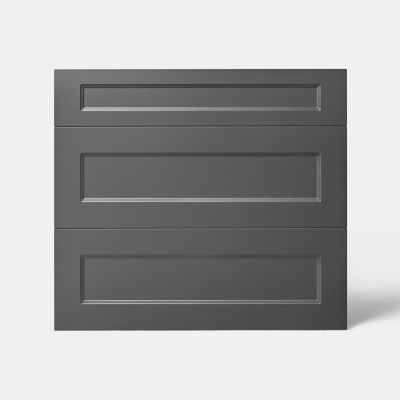 Façade de cuisine 1 tiroir et 2 casseroliers Artemisia gris graphite mat l. 80 cm x H. 72 cm GoodHome - Goodhome