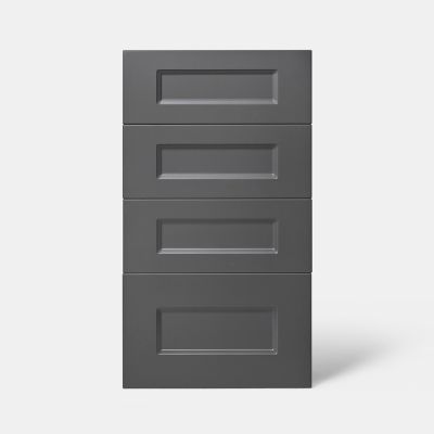 Façade de cuisine 3 tiroirs et 1 casserolier Artemisia gris graphite mat l. 40 cm x H. 72 cm GoodHome - Goodhome