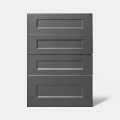 Façade de cuisine 3 tiroirs et 1 casserolier Artemisia gris graphite mat l. 50 cm x H. 72 cm GoodHome - Goodhome