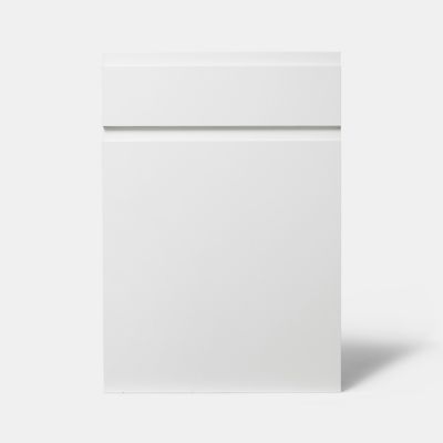 Façade de cuisine 1 porte et 1 tiroir Garcinia blanc brillant l. 50 cm x H. 72 cm GoodHome - Goodhome