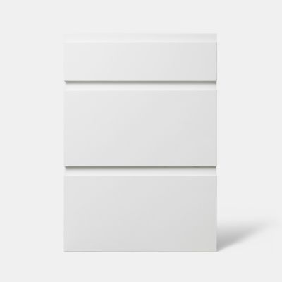 Façade de cuisine 1 tiroir et 2 casseroliers Garcinia blanc brillant l. 50 cm x H. 72 cm GoodHome - Goodhome