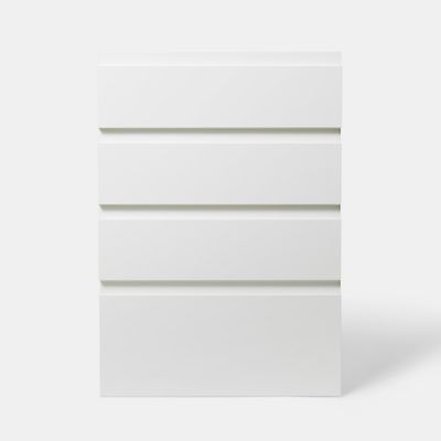 Façade de cuisine 3 tiroirs et 1 casserolier Garcinia blanc brillant l. 50 cm x H. 72 cm GoodHome - Goodhome