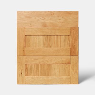 Façade de cuisine 1 tiroir et 2 casseroliers Verbena chêne massif l. 60 cm x H. 72 cm GoodHome - Goodhome