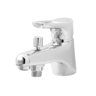 Mitigeur bain-douche monotrou GoodHome Laugar en laiton couleur chrome