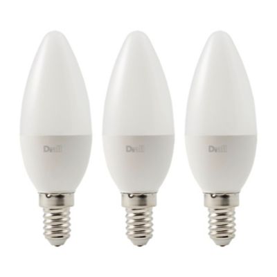 3 ampoules LED Diall blanches E14 3W=25W blanc chaud