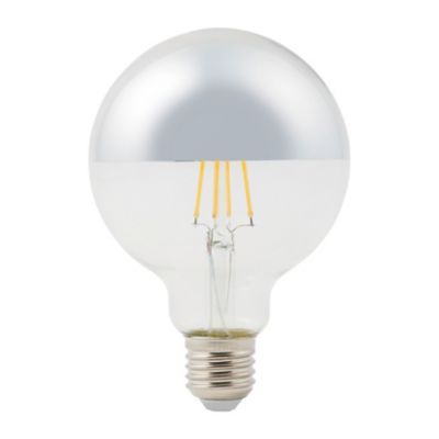 Ampoule LED à filament Diall globe argent E27 5W=40W blanc chaud Castorama