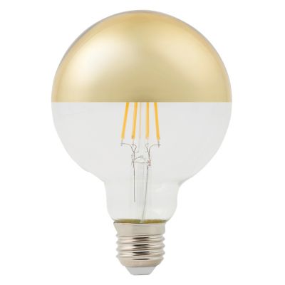 Ampoule LED à filament Diall globe or E27 5W=40W blanc chaud Castorama