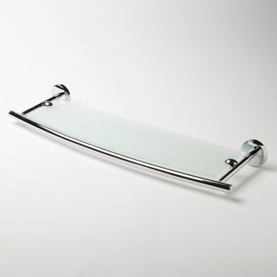 GoodHome - Tablette Ormara verre et acier chromé GoodHome