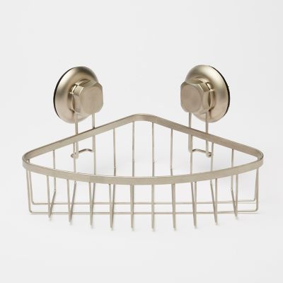 Panier d'angle Tenno avec ventouse pour douche acier chromé et ABS GoodHome
