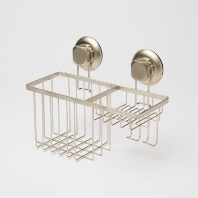 Panier de douche et porte-savon Tenno avec ventouse acier chromé et ABS GoodHome