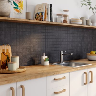 Mosaïque sol et mur anthracite 30 x 30 cm Metal ID