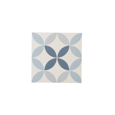 Carrelage sol et mur intérieur Hydrolic effet carreau de ciment décor cercle bleu L. 20 x l. 20 x Ep