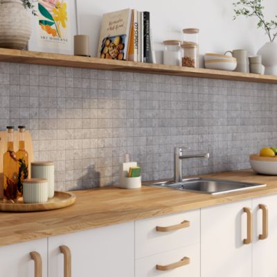 Mosaïque sol et mur gris 30 x 30 cm Soft Lime Stone