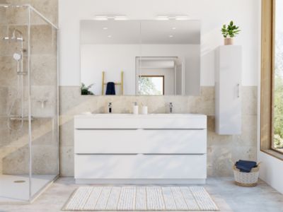 Carrelage sol et mur beige 40 x 60 cm Travertino pierre naturelle