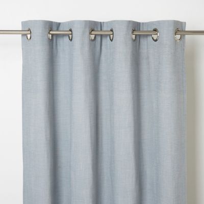 Rideau GoodHome Tiga gris bleu l.140 x H.260 cm
