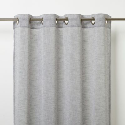 Voilage GoodHome Howley gris l.140 x H.260 cm