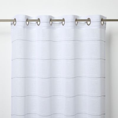 GoodHome - Voilage GoodHome Rizal blanc l.140 x H.260 cm