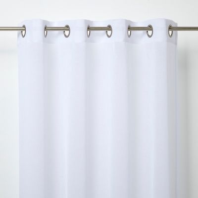 GoodHome - Voilage GoodHome Huka blanc l.140 x H.260 cm